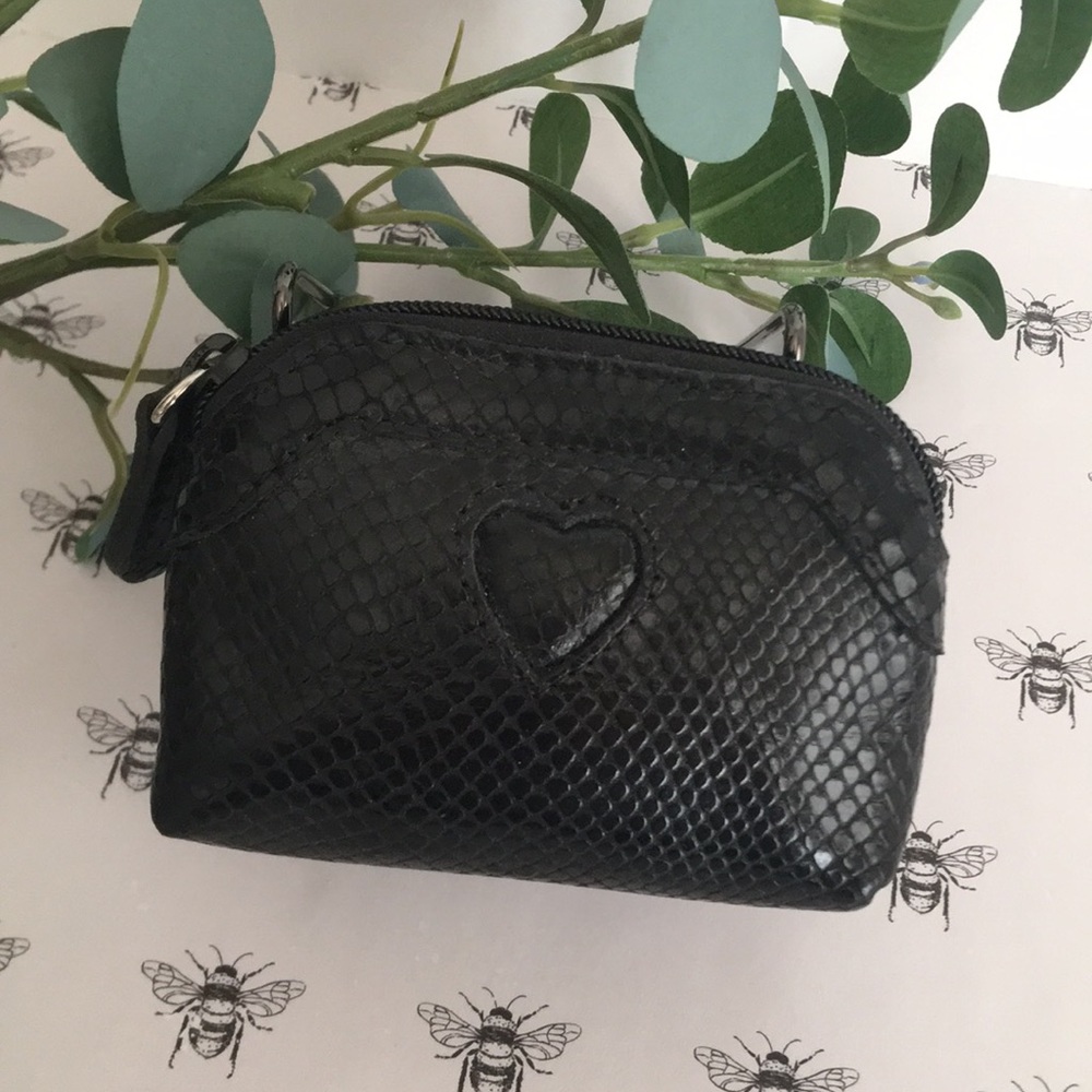 Brighton Retired Black Leather Domed Coin Purse NWOT
